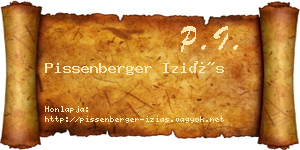 Pissenberger Iziás névjegykártya